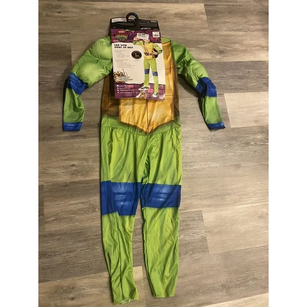 TMNT Ninja Turtle Costume New 10/12 Adaptive Design w Light Up Belt